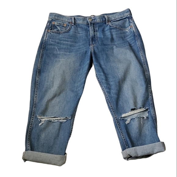 Grlfrnd Naomi women's highrise cut off crop distressed jeans size 31 - Picture 1 of 16